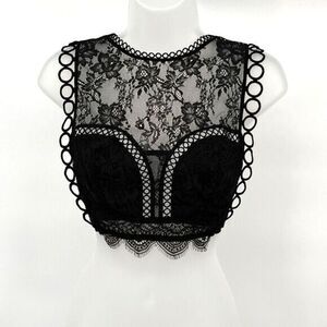 Victoria's Secret Dream Angels Lace Crop‎ Top Bralette S Black Goth Punk Sexy